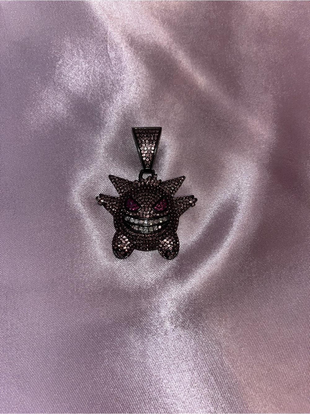 Gengar Crystal Pendant - Pink, Purple and Black Stones